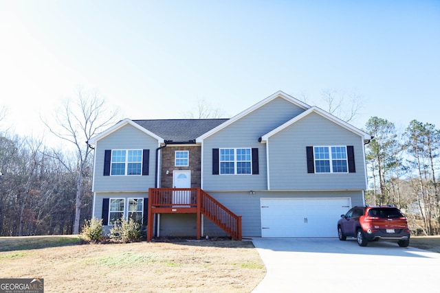 split foyer home with a garage