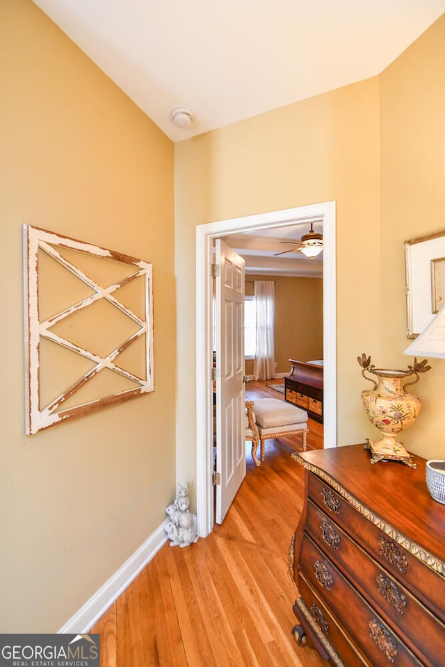 hallway featuring light hardwood / wood-style flooring