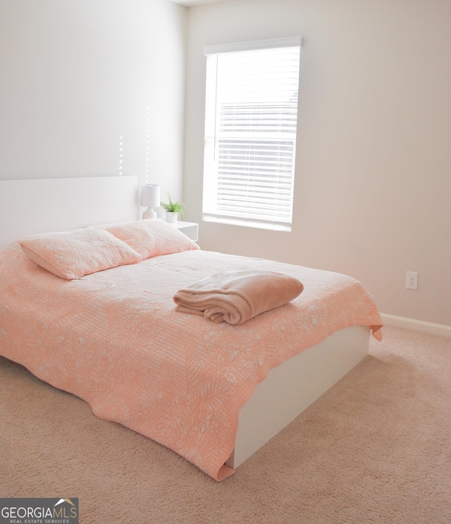 bedroom featuring multiple windows and carpet