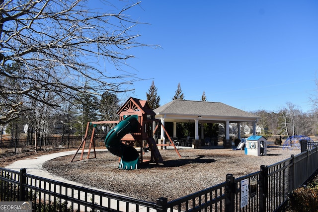 view of playground featuring a gazebo