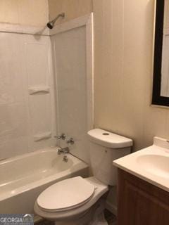 3388 Majestic Ln, Macon, GA 31217 - bathroom with toilet, bathing tub / shower combination, and vanity