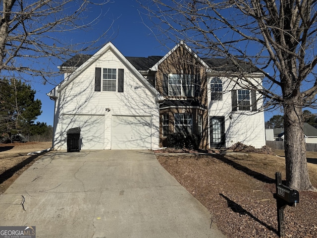 view of property with a garage