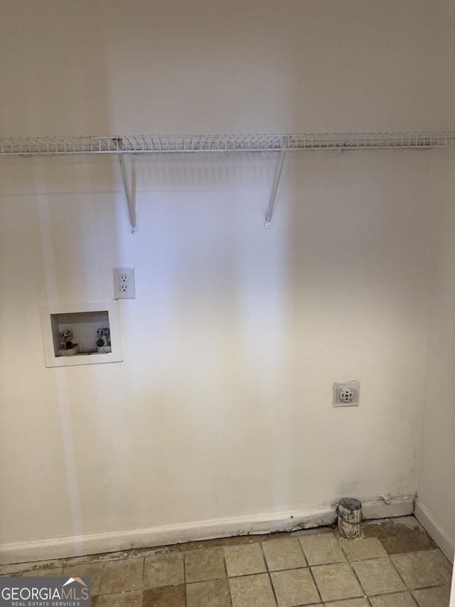 laundry area with washer hookup and electric dryer hookup