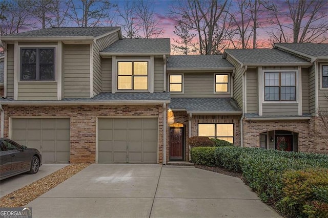 view of property with a garage