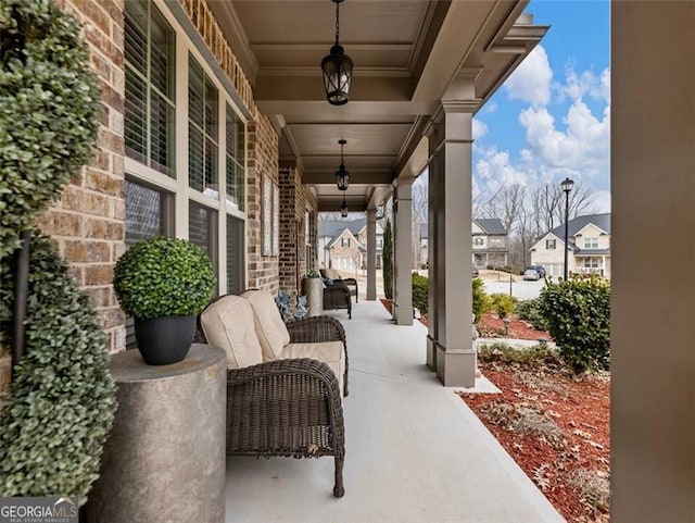 view of patio featuring covered porch