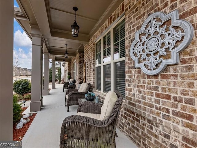 view of patio with a porch