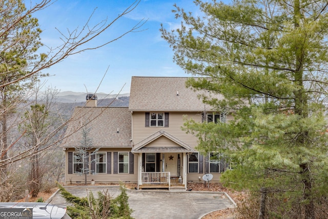 view of front of home with covered porch