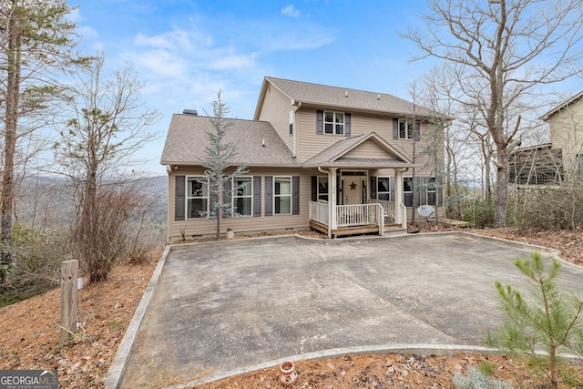 view of front of property with covered porch