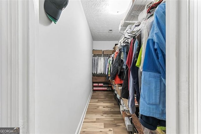 spacious closet featuring wood-type flooring