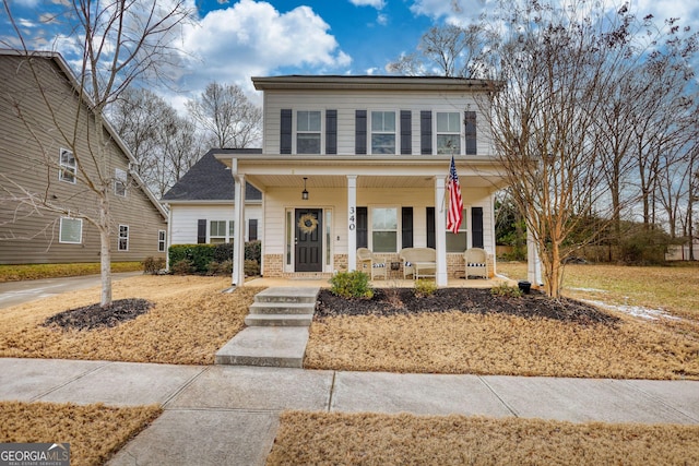 view of front of property with covered porch