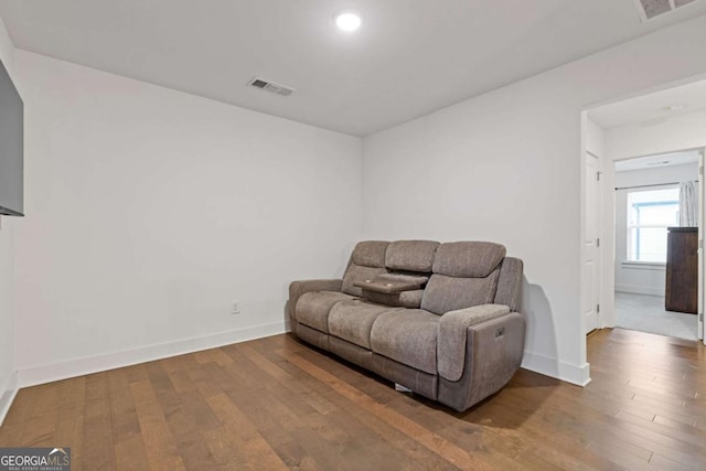 living room featuring wood-type flooring