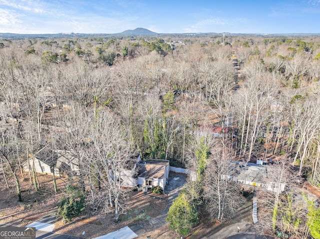 aerial view with a mountain view