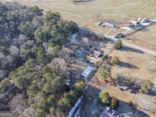 bird's eye view featuring a rural view