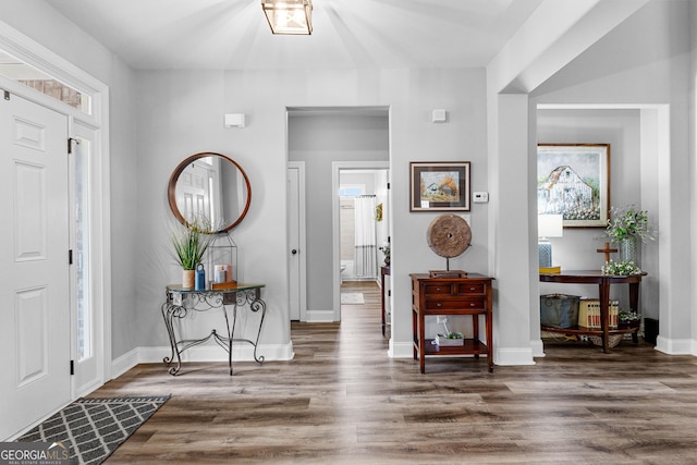 45 Misty Creek Cv, Newnan, GA 30265 - bathroom with wood finished floors, toilet, vanity, and shower / bath combination with curtain