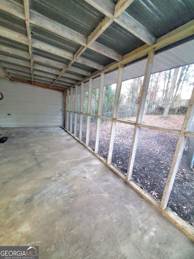 view of unfurnished sunroom