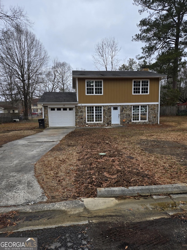 view of front of house with a garage