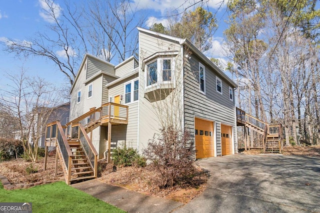 view of property exterior featuring a garage