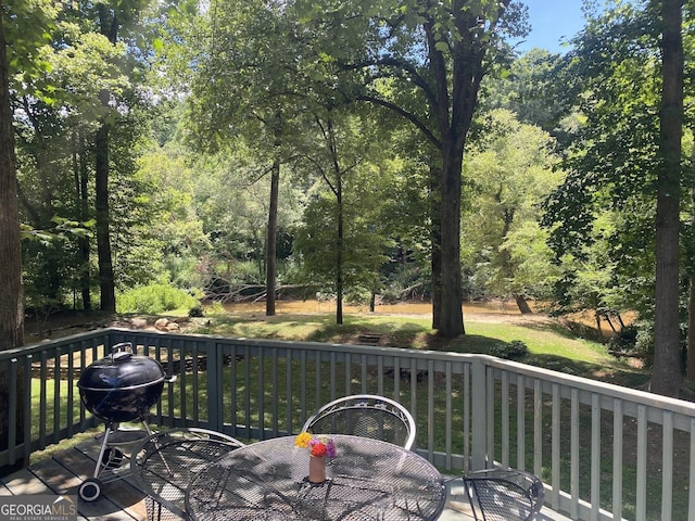 deck featuring area for grilling