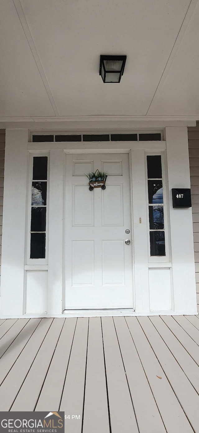 view of doorway to property