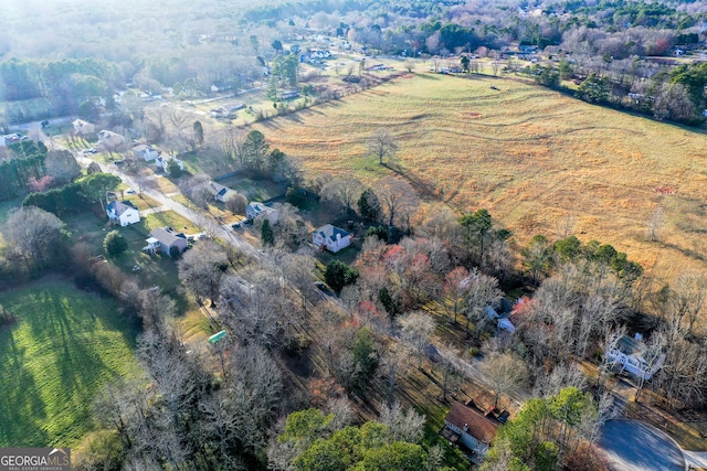 aerial view featuring a rural view