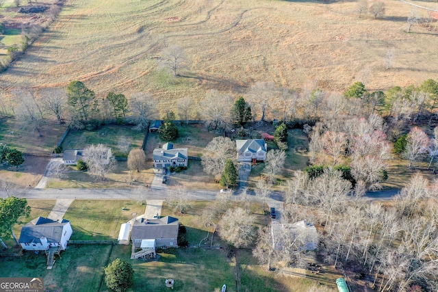 aerial view with a rural view