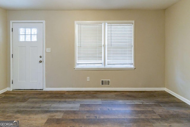 entrance foyer with dark wood-type flooring