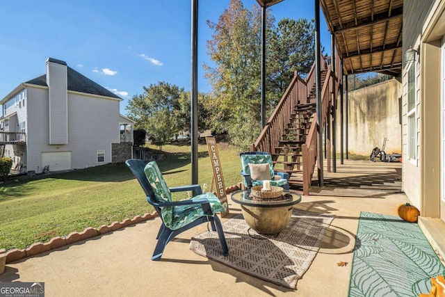 view of patio / terrace with stairs