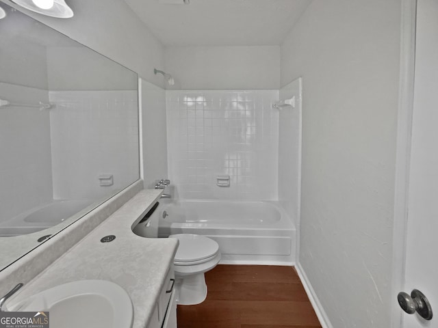 2268 Turtle Club Dr NE, Marietta, GA 30066 - full bathroom featuring vanity, wood finished floors, and shower / bath combination