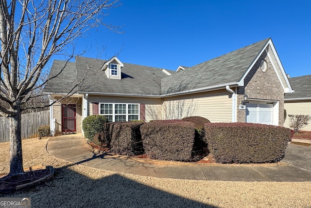 exterior space featuring a garage