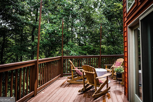 view of wooden deck