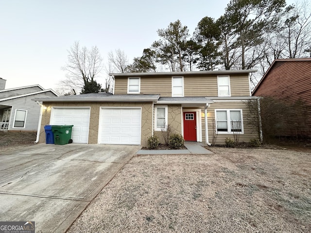 front facade featuring a garage