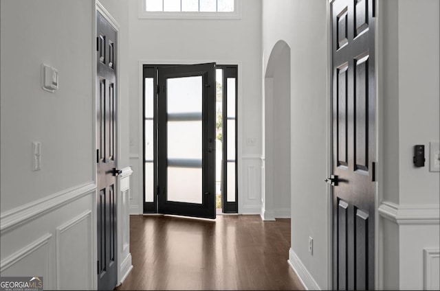 entryway featuring dark hardwood / wood-style flooring