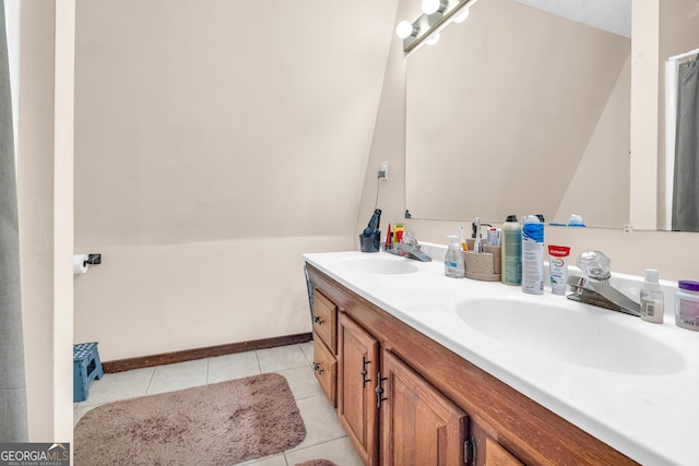 bathroom featuring vanity and tile patterned floors