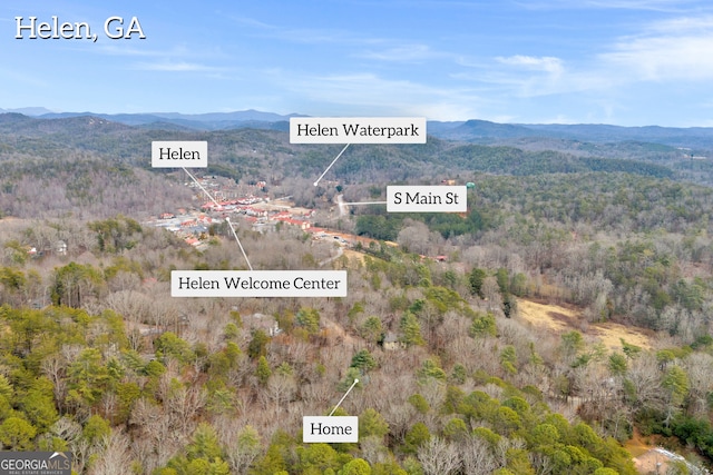 aerial view featuring a mountain view