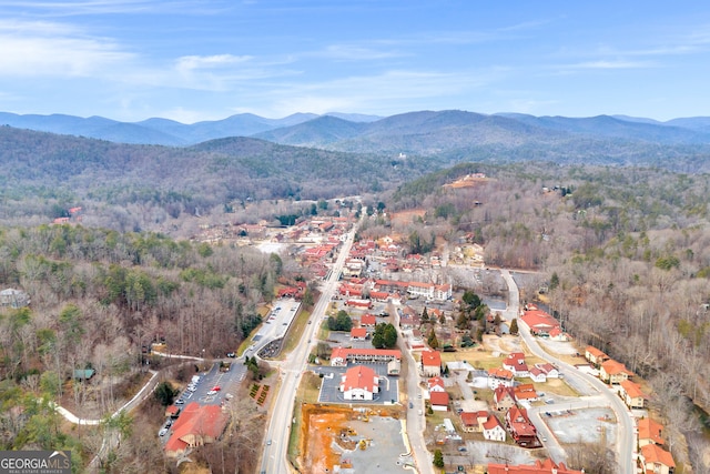 aerial view featuring a mountain view