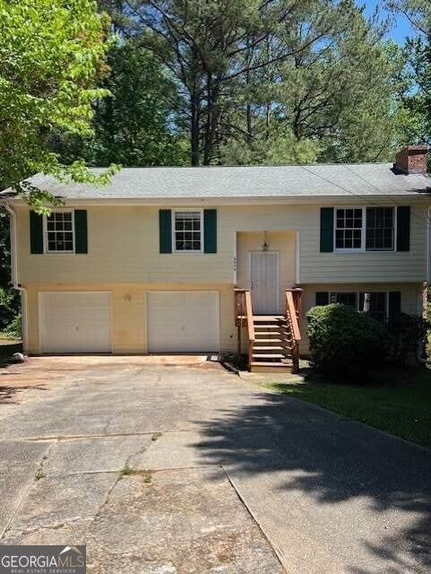 split foyer home with a garage