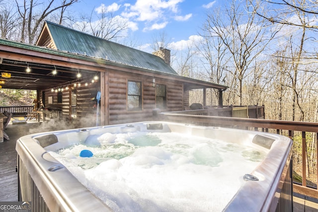 211 Highland Forest Dr, Morganton, GA 30560 - deck with a hot tub