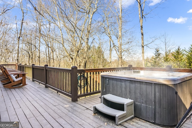 211 Highland Forest Dr, Morganton, GA 30560 - wooden terrace with a hot tub