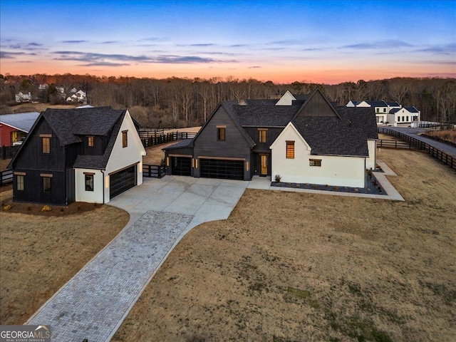 view of front of property with a yard