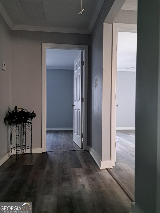 1290 Elizabeth Ave SW, Atlanta, GA 30310 - corridor with dark wood-style flooring, baseboards, and ornamental molding