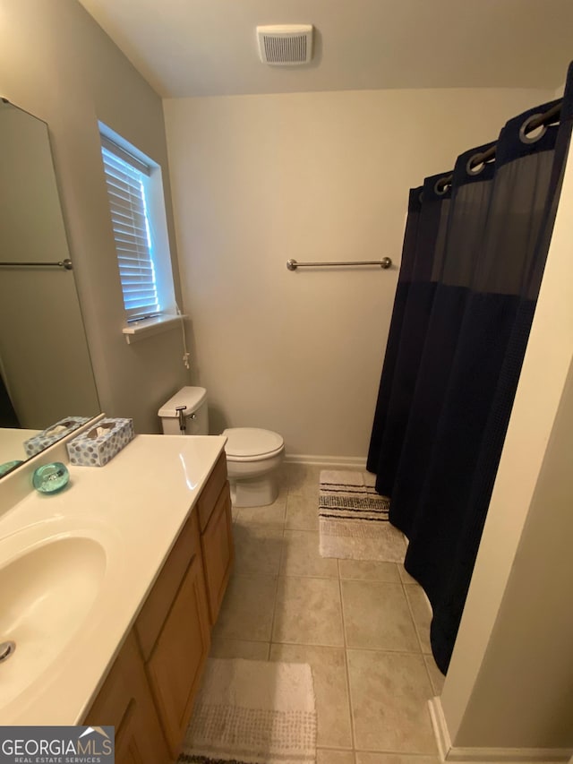 172 Sonata Cir, Pooler, GA 31322 - bathroom with vanity, tile patterned flooring, and curtained shower