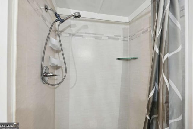 bathroom featuring a shower with curtain