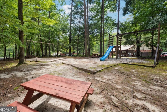 view of jungle gym