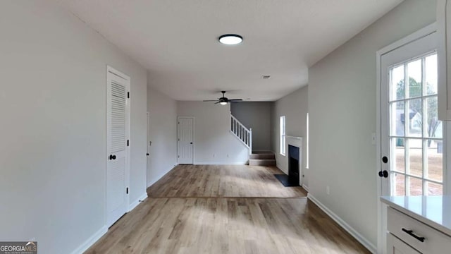 hall featuring light hardwood / wood-style floors