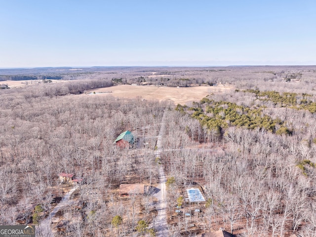 aerial view with a rural view