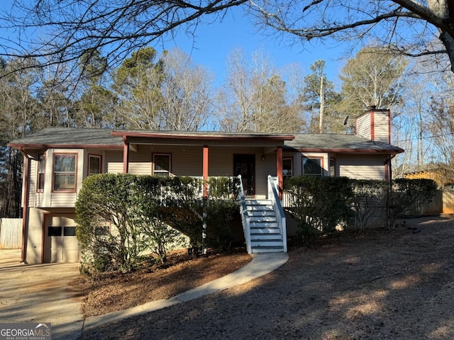 view of front of home with a garage