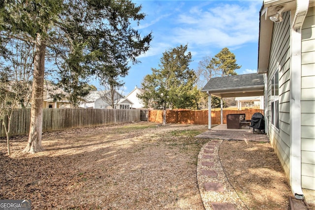 view of yard featuring a patio area