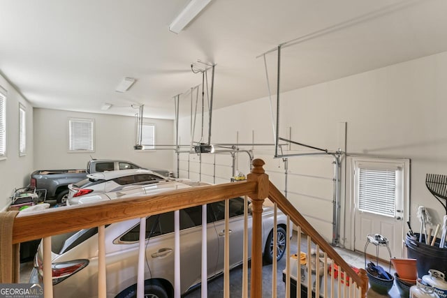 interior space featuring a garage door opener