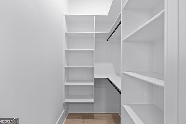 spacious closet with light wood-type flooring