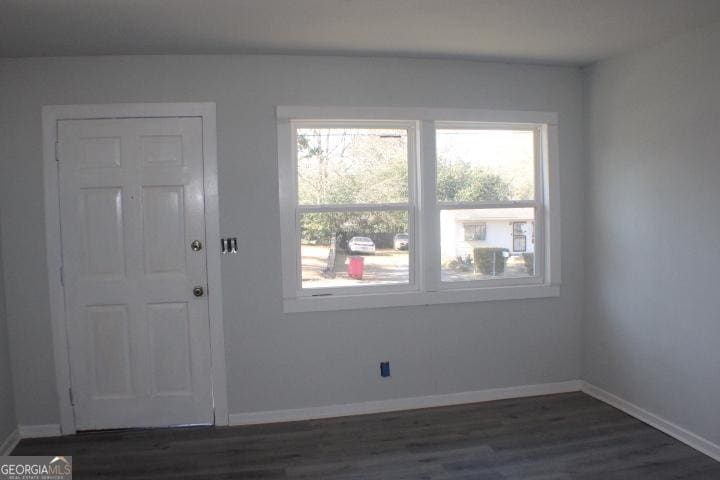 interior space featuring dark hardwood / wood-style flooring